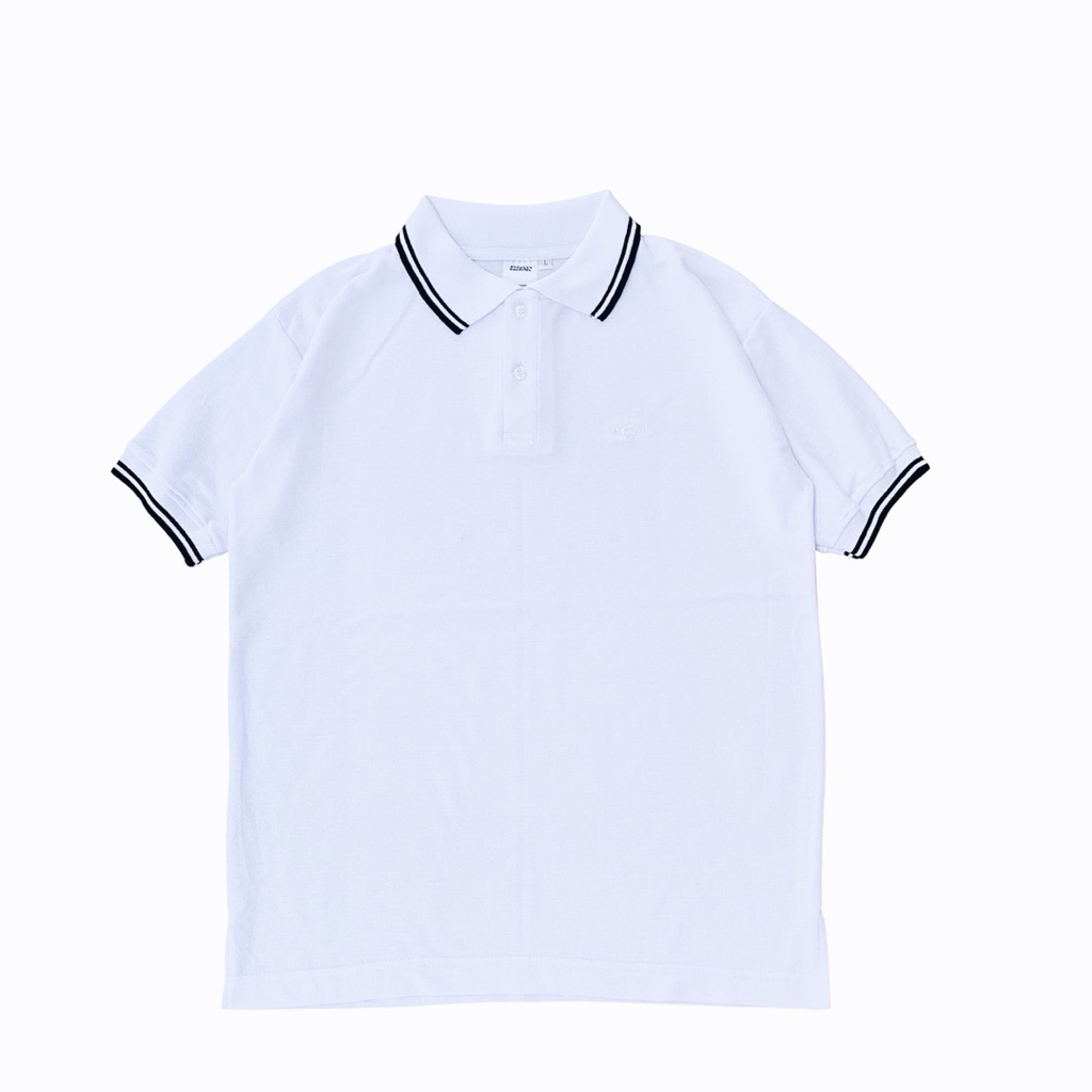 Crashco Polo Shirt Katun Devine Hitam Putih