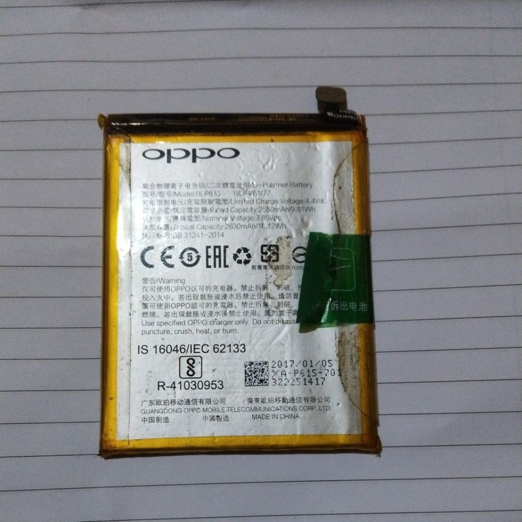 baterai original copotan oppo A37 tested