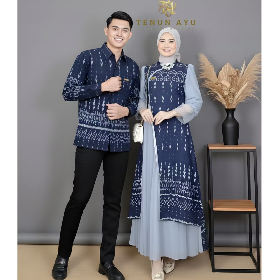 Hana Gamis Dres Tenun Etnik Kombinasi Katun Tile Premium Gamis Wanita