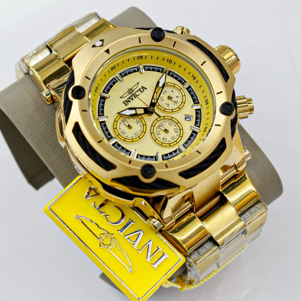 CHRONO STOPWATCH ON - JAM TANGAN BIG SIZE PRIA INVICTA SUBAQUA BEZEL PUTAR RANTAI STEINLESS PADAT