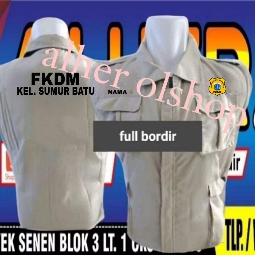 ready stok rompi FKDM rompi bordir FKDM rompi kerja fkdm rompi seragam fkdm rompi vest fkdm rompi fo