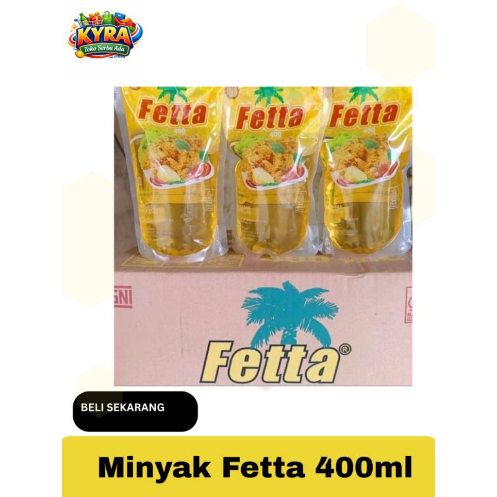 MINYAK GORENG FETTA BERKUALITAS 3pcs (400ML) Packing bubble wrap+dus dijamin aman.