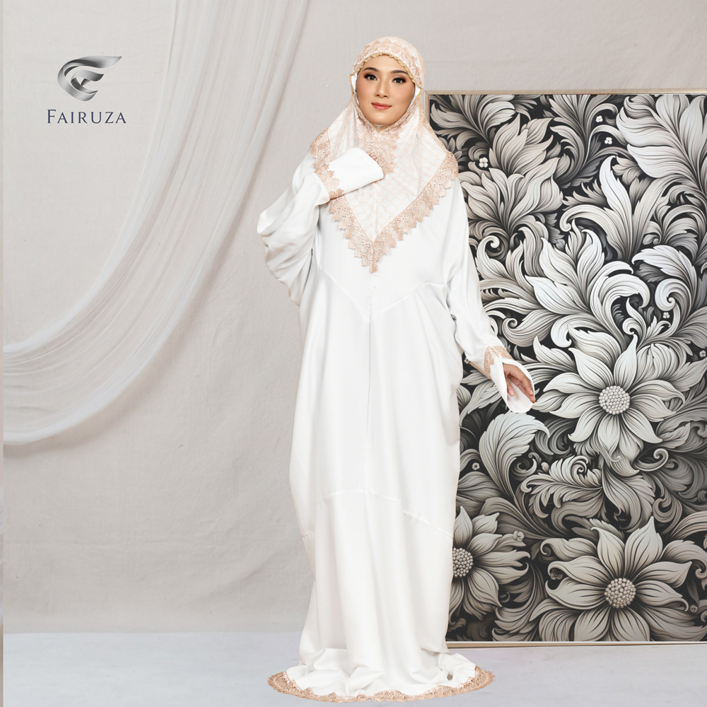 FAIRUZA - Mukena Terusan Dewasa Katun Sakila Stretch Premium Dahi Tanpa Karet