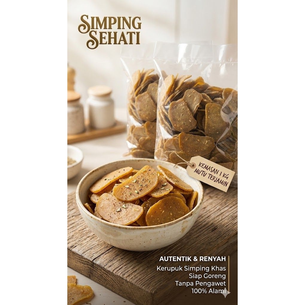 kerupuk simping / kerupuk kerang /kerupuk Kupang 500grm