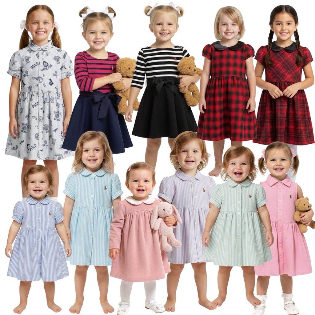 DRESS POLO ANAK PEREMPUAN RALPH LAUREN DRESS KEMEJA POLO ORIGINAL BRANDED SQ51