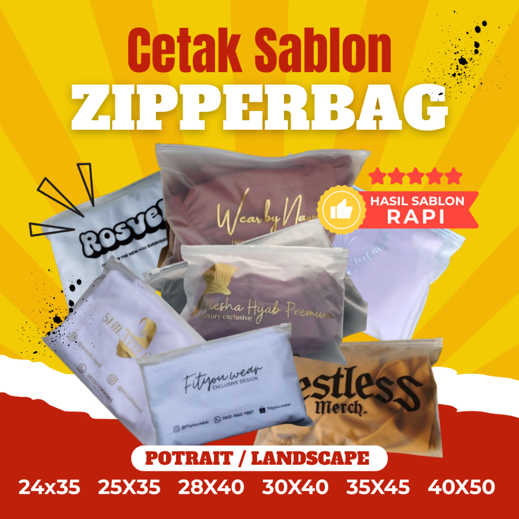 Plastik Sablon Plastik Zipperbag Tebal Ukuran Besar Free Design
