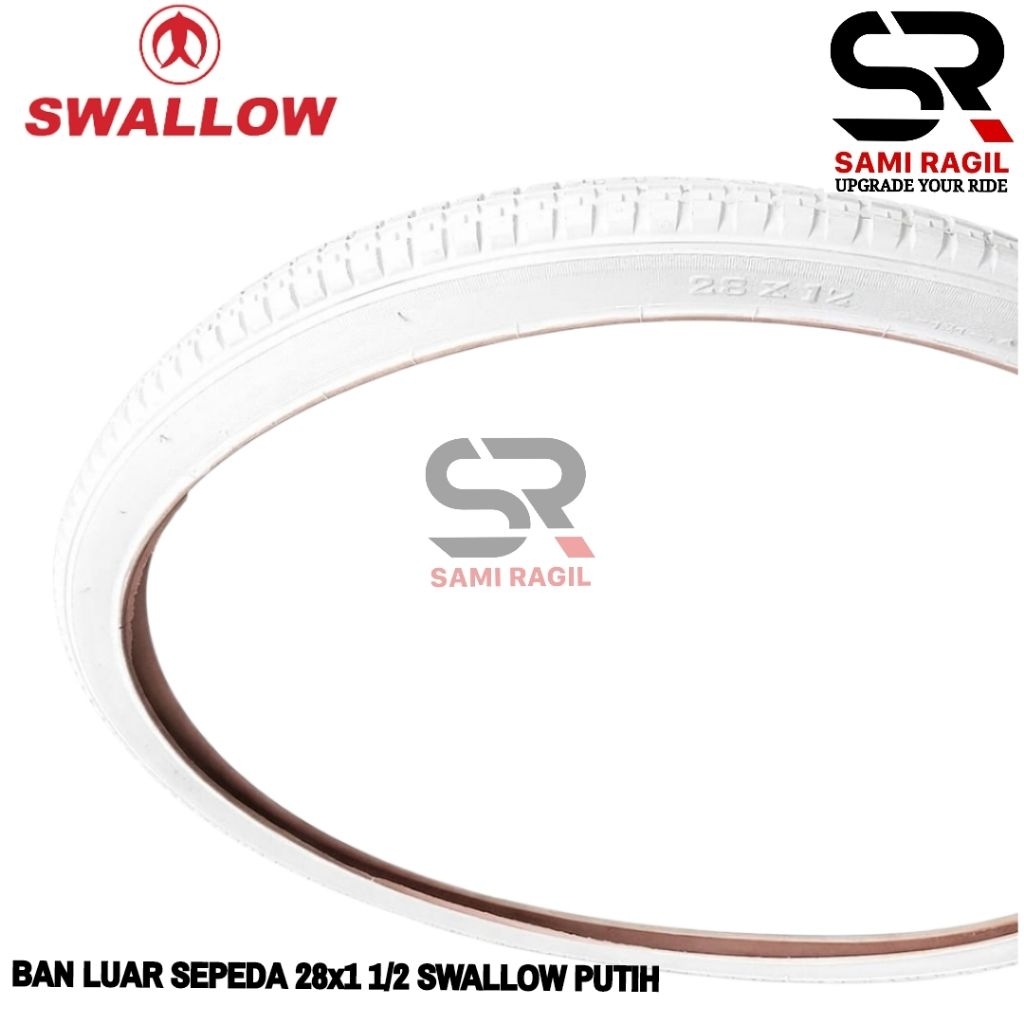 BAN LUAR SEPEDA 28 x 1 1/2 SWALLOW PUTIH 28x1 1/2 ONTEL ONTHEL JAWA JOWO KEBO UNTO
