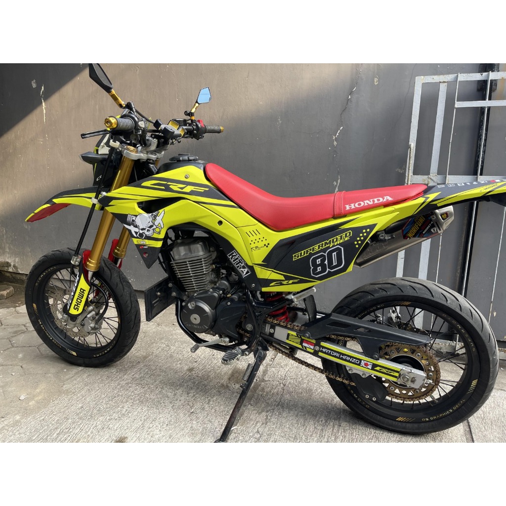 Decal stiker CRF 150l full body Kuning Racing doff glitter