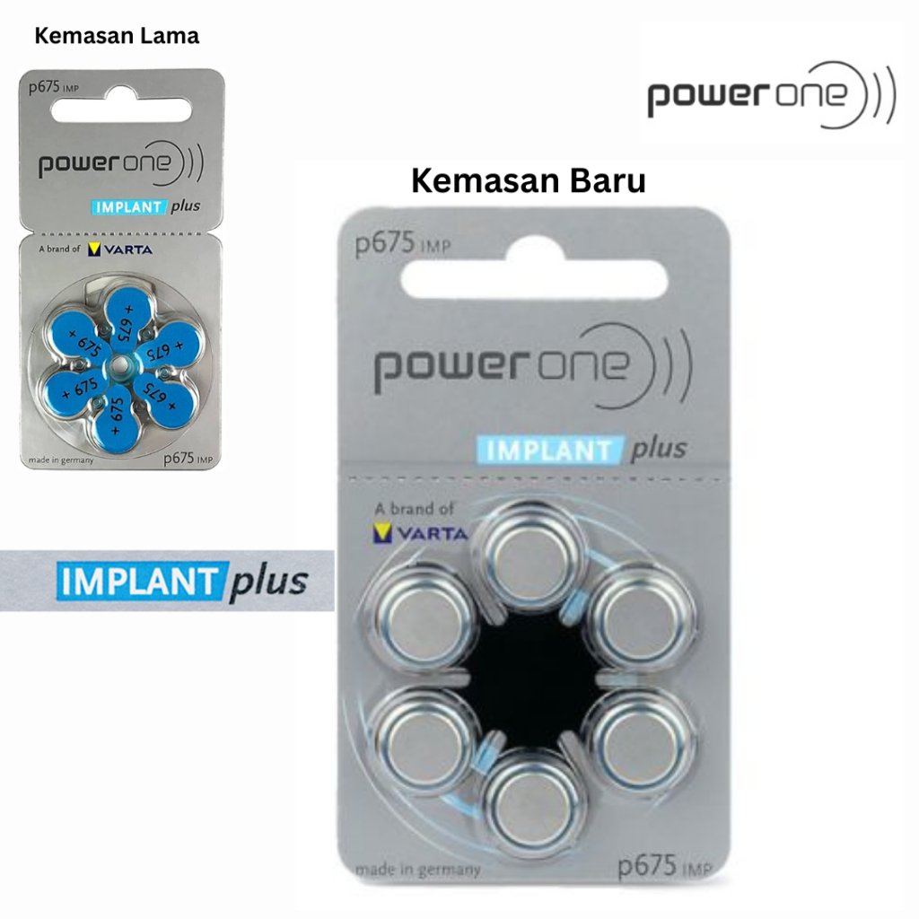 Baterai Implan Powerone p675 Cochlear Implant Plus Battery Baterai Implan Pendengaran