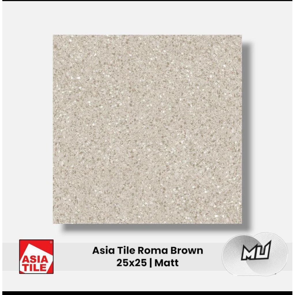 Keramik lantai Asia tile 25x25 cm Roma Brown matte Glitter