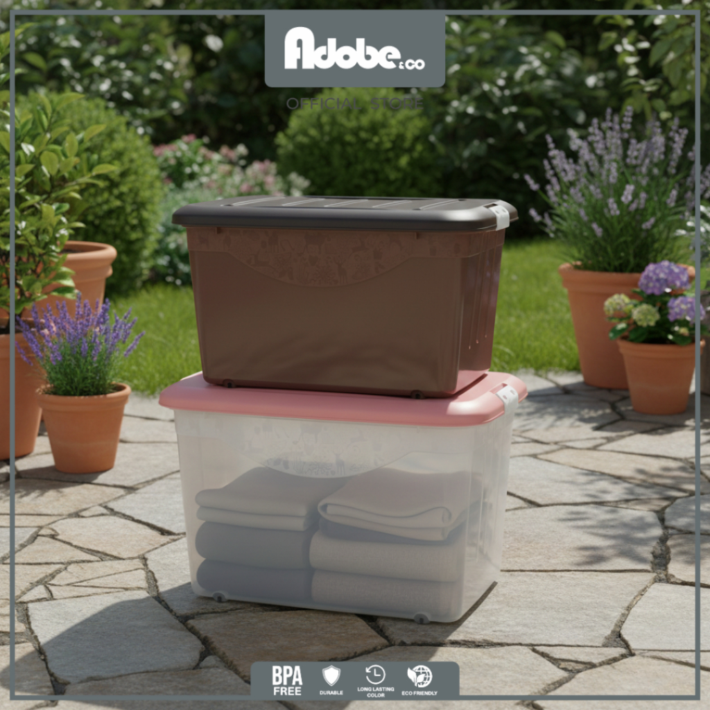 BOX CONTAINER MARVEL 130 LITER / BOX CONTAINER RODA / BOX PENYIMPANAN BESAR 130 LITER - Adobe&Co