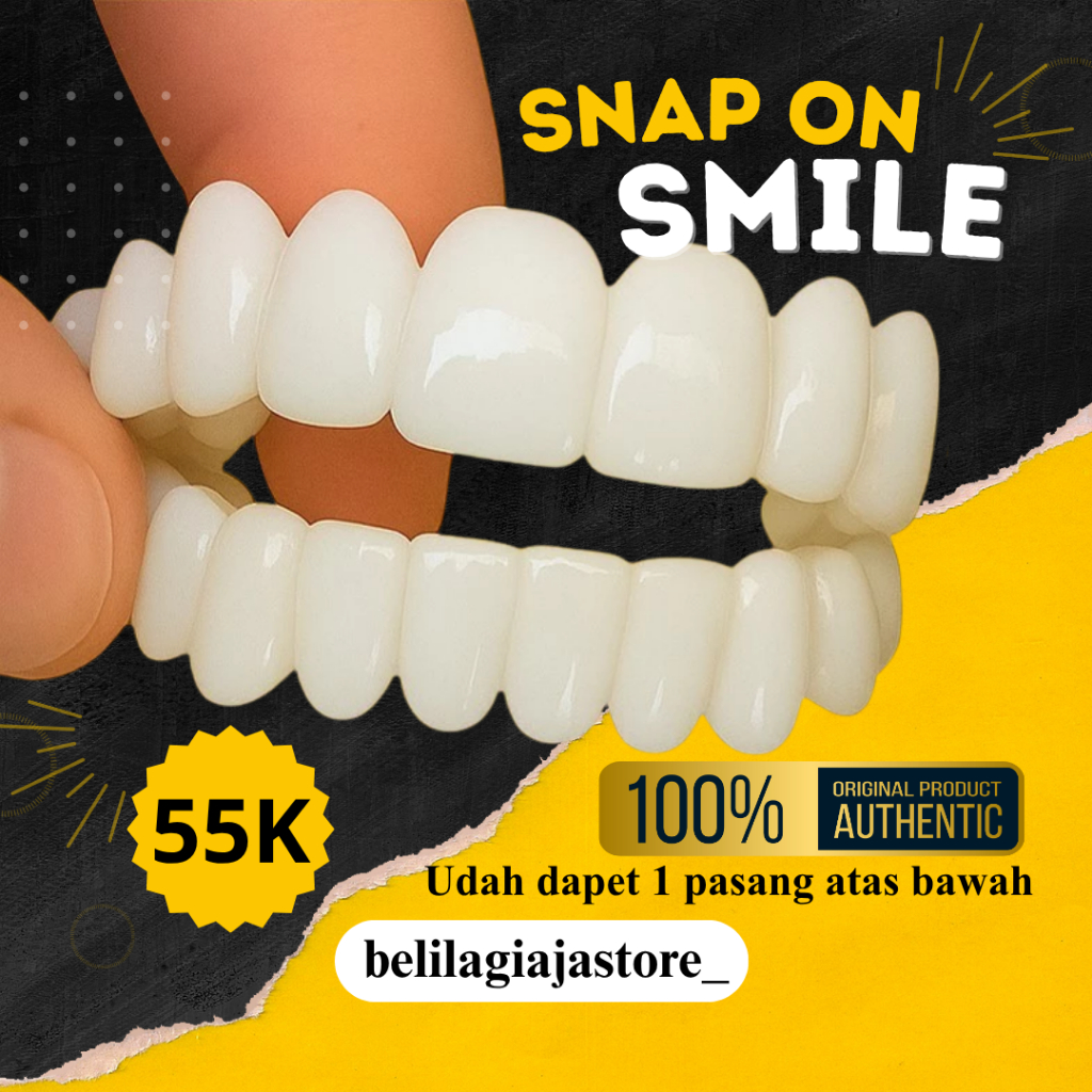 MUDAH DIGUNAKAN Snap On Smile Gigi Palsu 1 Set Atas Bawah - Gigi Palsu Silikon - Perawatan Gigi Pals