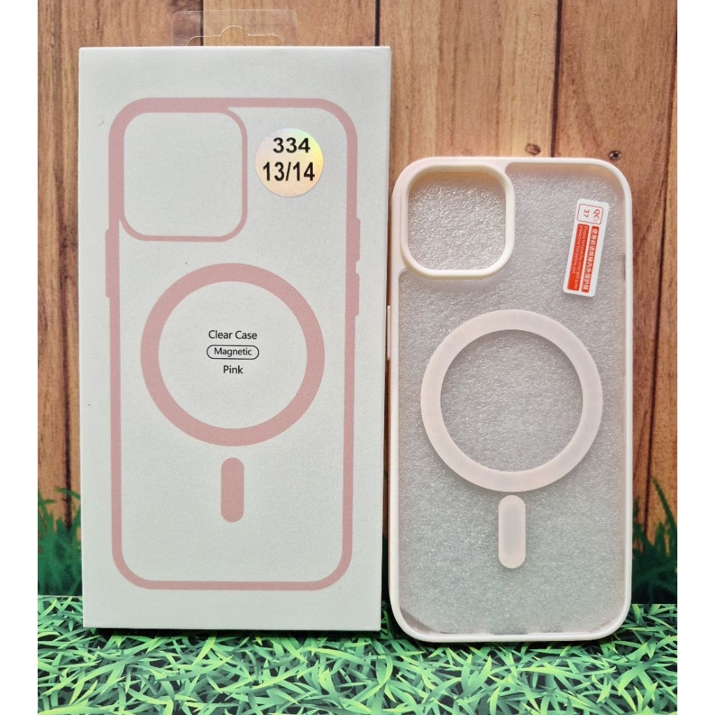 Case Hp Clear Magnetic Pink Iphone Xr Iphone 13/14 Kemasan Kotak