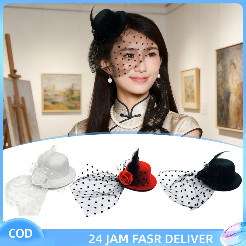 Jepitan Topi Kecil Hiasan Kepala Anggun Hats Hair Clip Cocok Untuk Pesta Teh Jepit Topi Hiasan Rambu