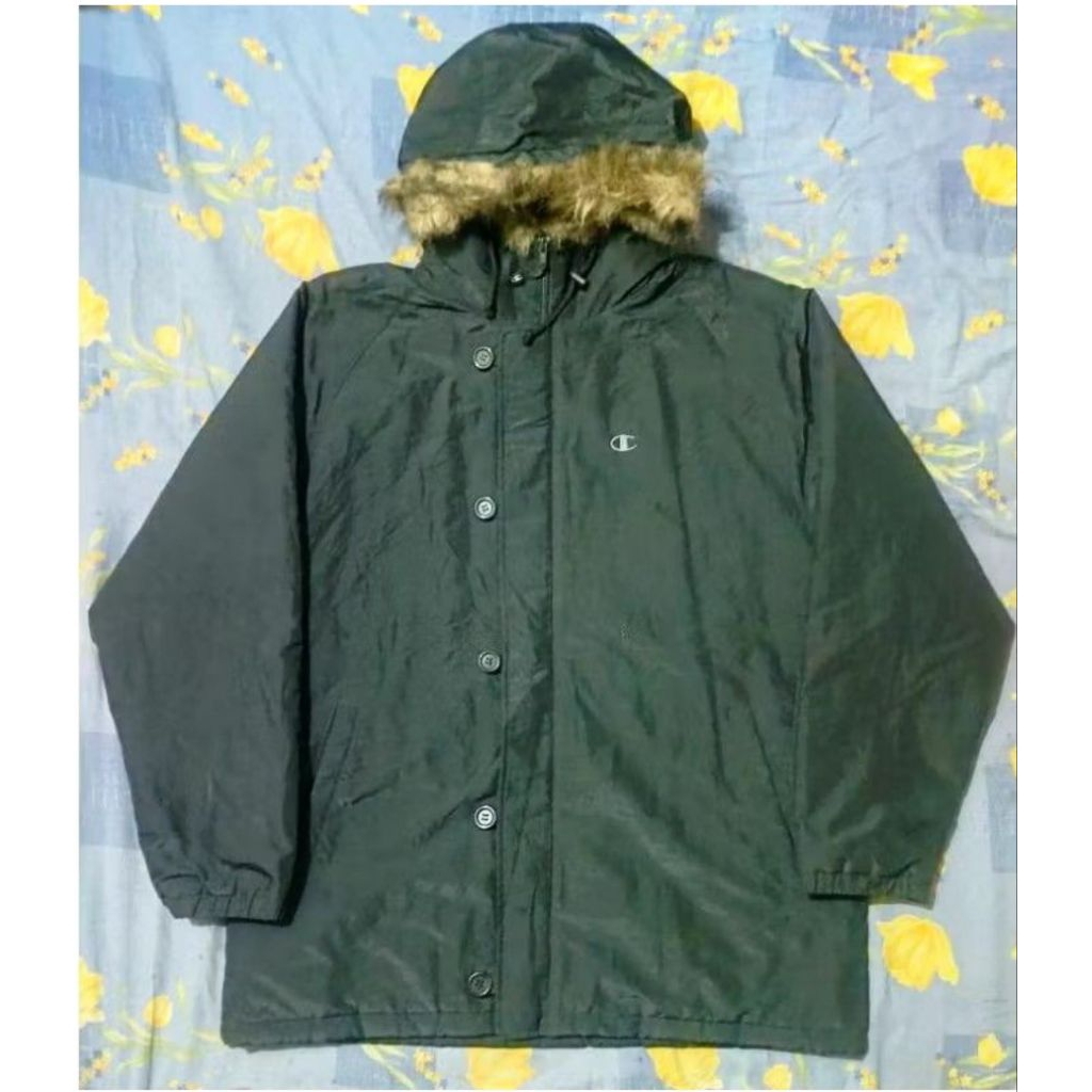 Jaket Outdoor Bulang Mountain Parka Champion Center Logo Black on Black