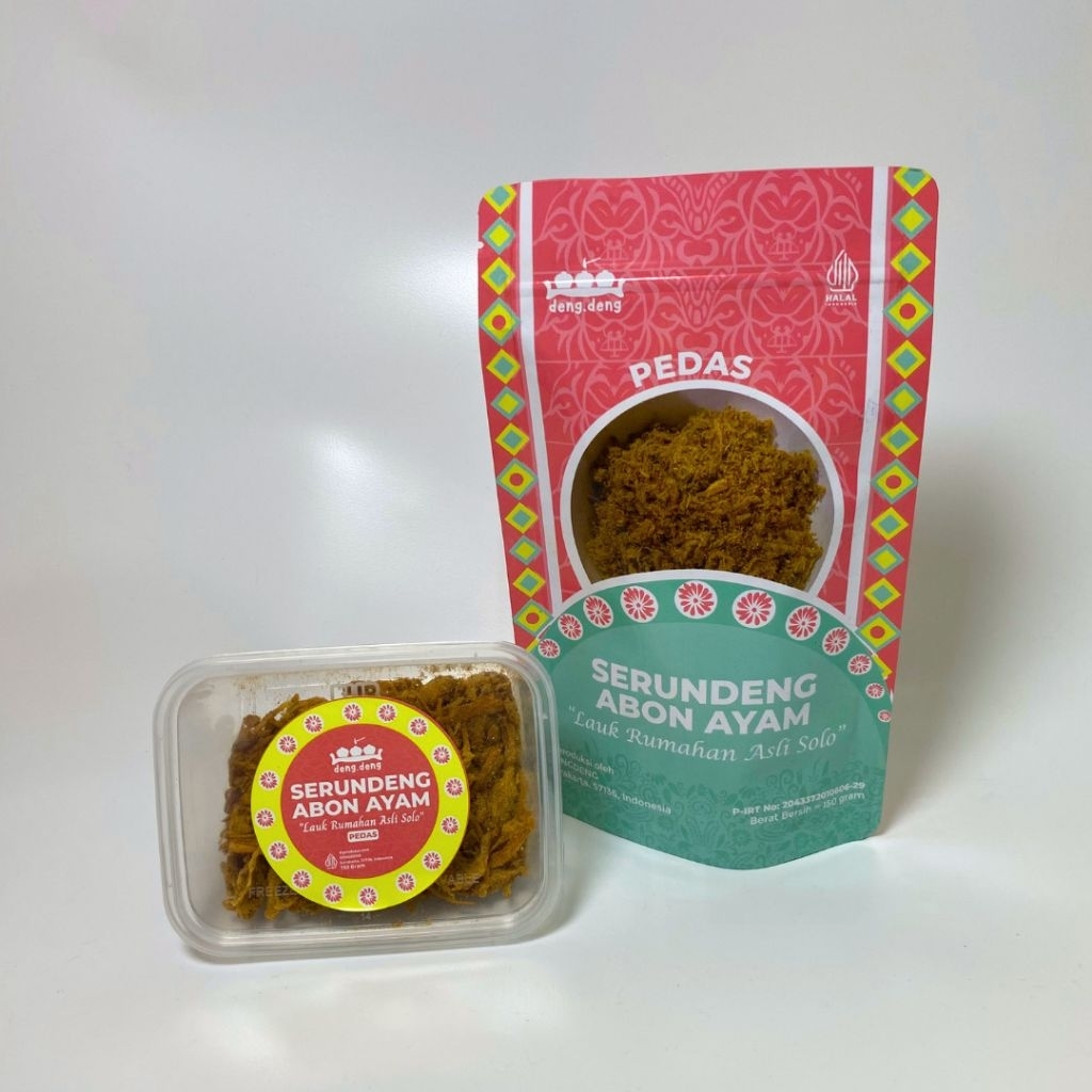Abon Ayam mix Serundeng Pedas Asli Solo Lauk Kering Siap Saji Praktis