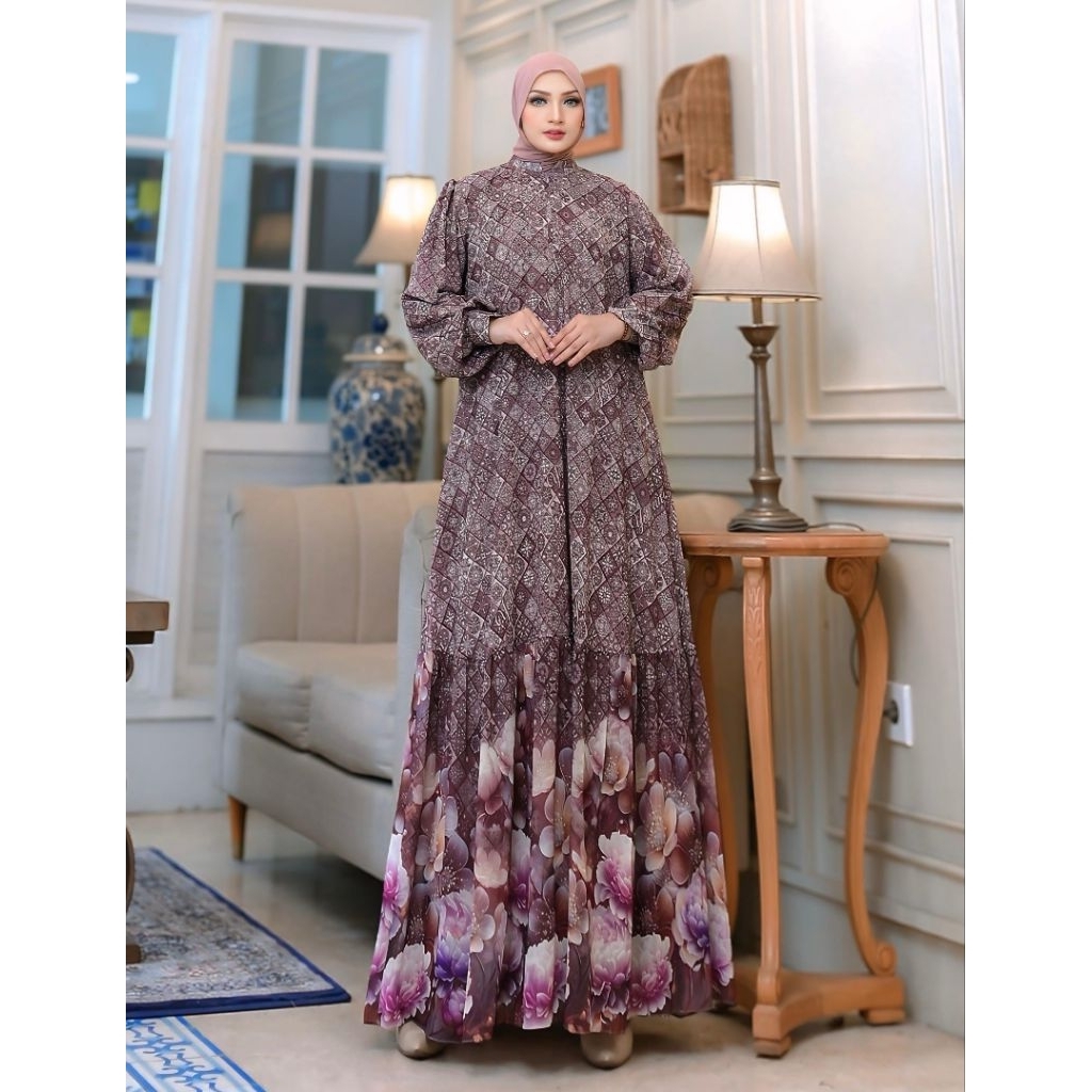 RUMY series by Yodizein Syari / gamis printing premium terbaru/ gamis cantik kekinian rekomended