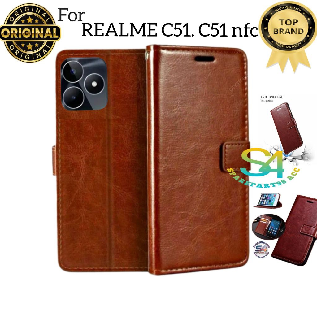 Case Dompet Realme C51 Realme C51 Nfc Realme C53 4g Realme C53 nfc Realme C55 Case Dompet Leather wa