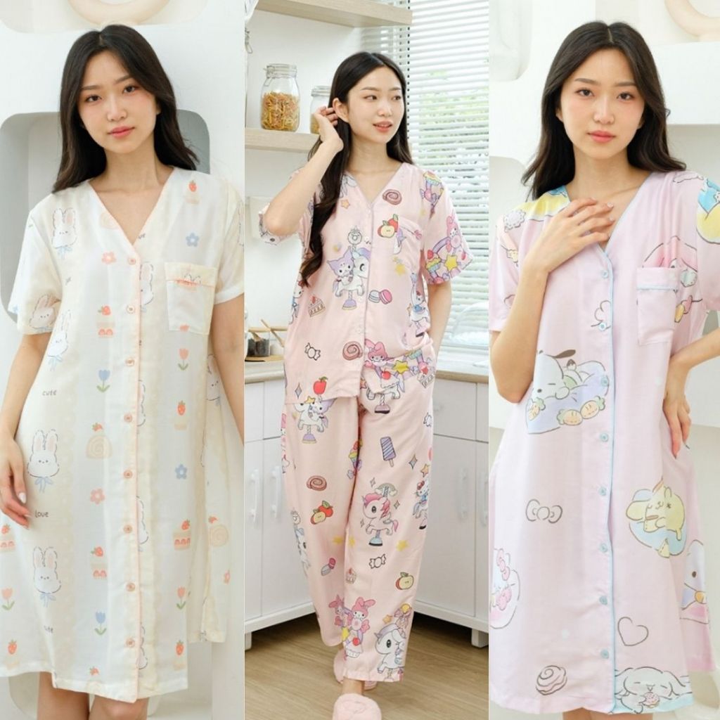 Cielyn | Organic Silk | Ruby Collection |  Baju Tidur Wanita | Set Piyama Wanita
