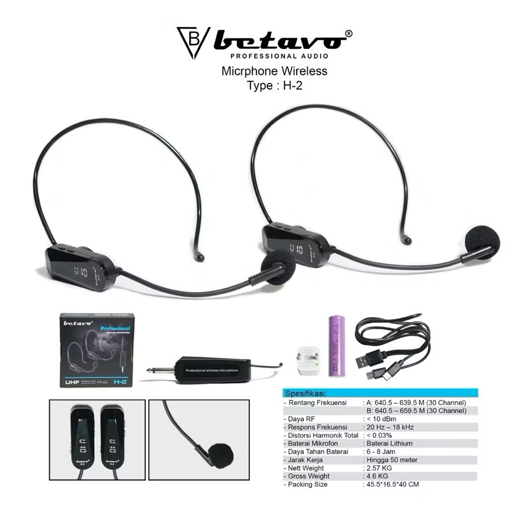 Mic Wireless Ashley MRH 200 - MRC 200 - MRH100 - MRC100 Headset - Jepit Original Bando - Clip on