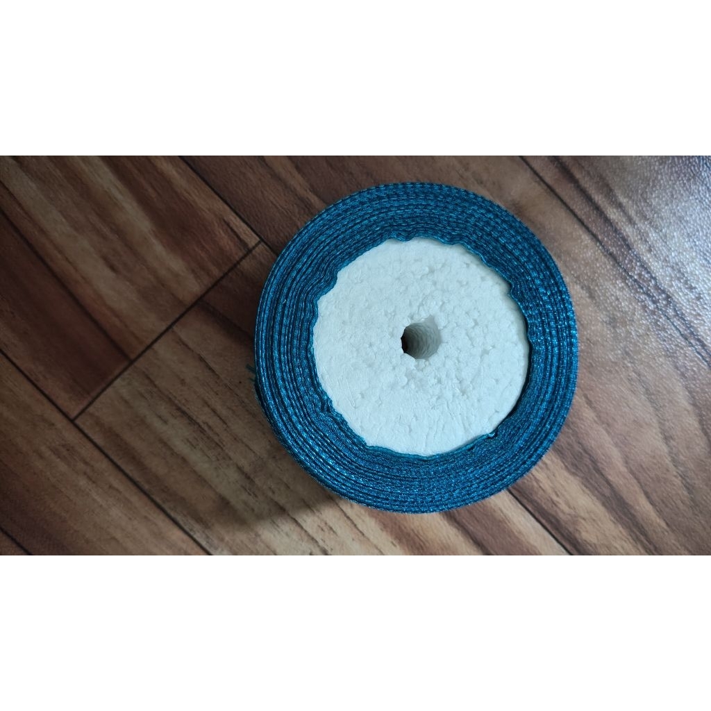 Pita bahan lebar 4-5 cm warna biru gloosy