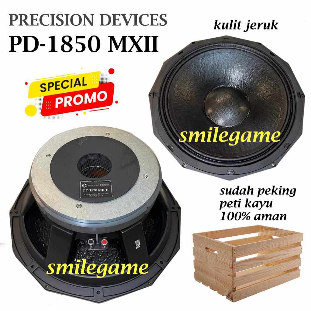 Speaker Component PD1850 MKII Black Series Komponen 18" Voice Coil 5 Inch Coating Luar Dalam