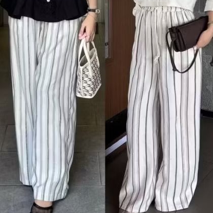 Celana Kulot Bahan Rayon | Celana Everyday | Celana Kulot Motif Garis Garis | Bisa COD