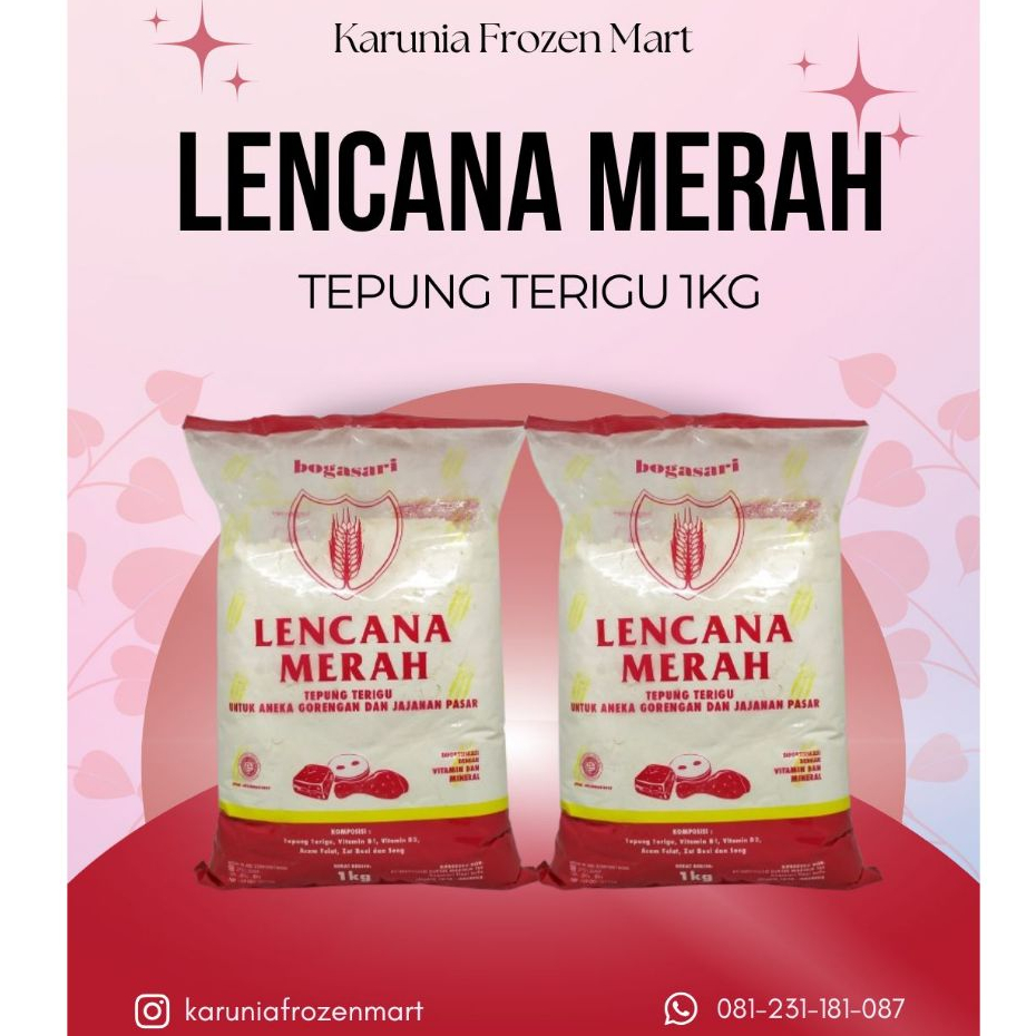 Lencana Merah Tepung Terigu 1kg  Lencana Merah Tepung Terigu 1kg