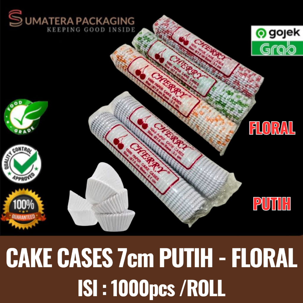 Paper Cake Cases cup 7cm Alas Roti Kue Bolu Kertas CHERRY 7 Medan