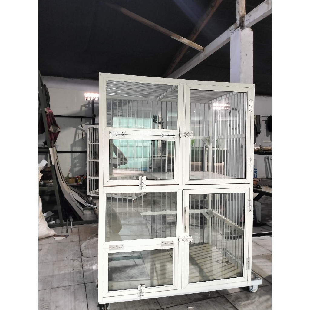 kandang kucing aluminium 2 kamar