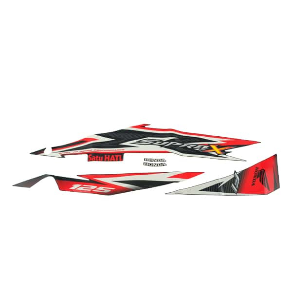 Stiker Body Kiri Supra X 125 Fi K41 Stripe Black L Original AHM - 871X0K41N00ZAL