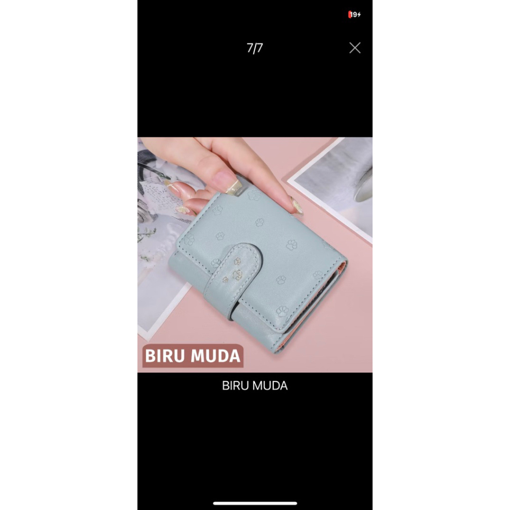 Dompet lipat 806 Wanita Mini Motif Paw Embos Lucu Dompet Wanita Kecil Pendek Lipat