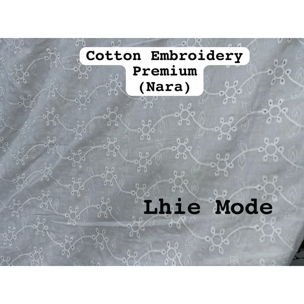 Kain Katun Bolong katbol premium Cotton embroidery Nara