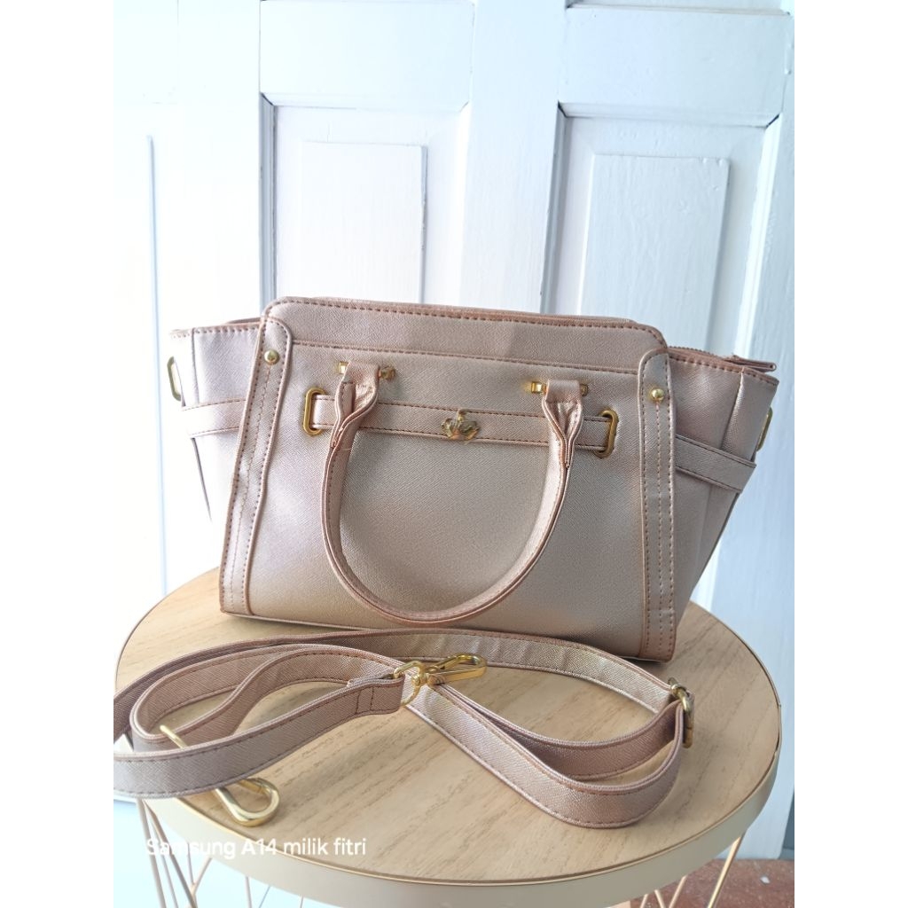 Tas wanita Sophie Martin warna Rose Gold