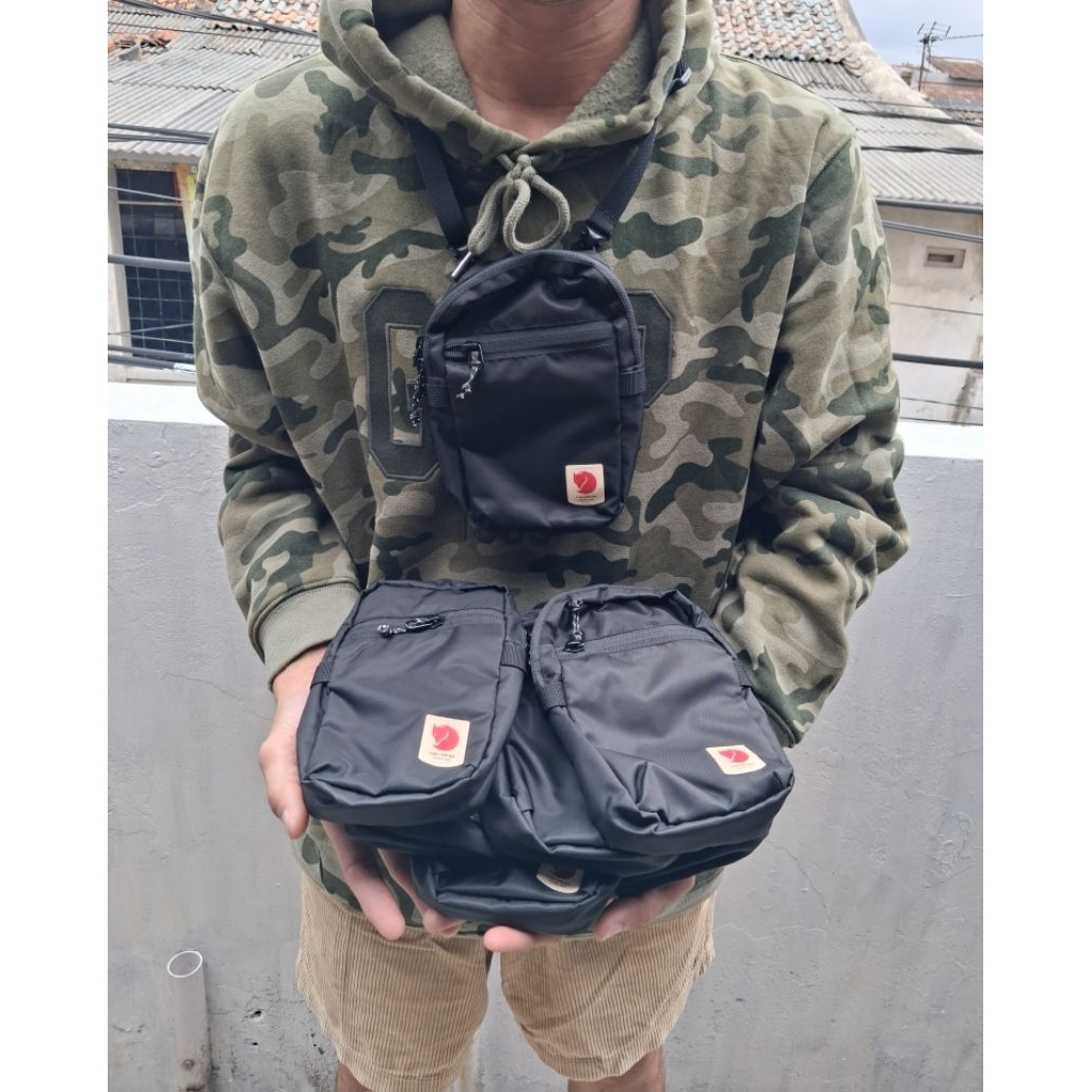 Fjallraven Kanken High Coast Pocket Sling Bag Black 100% original