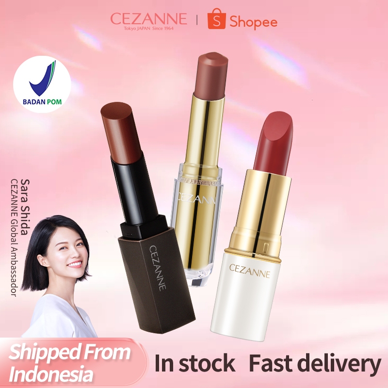 CEZANNE 3PCS Lipstick Set Matte + Moisturizing + Gel-film Formula Lipstick Smudgeproof Transferproof