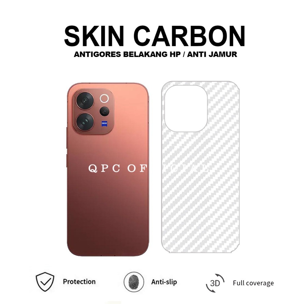 Skin Carbon Vivo V70 Vivo V30e Antigores Garskin Pelindung Belakang Vivo V70 Vivo V30e
