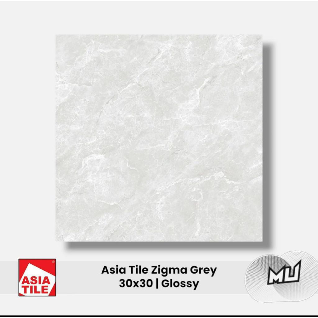 keramik lantai Asia tile 30x30 Zigma grey Glossy