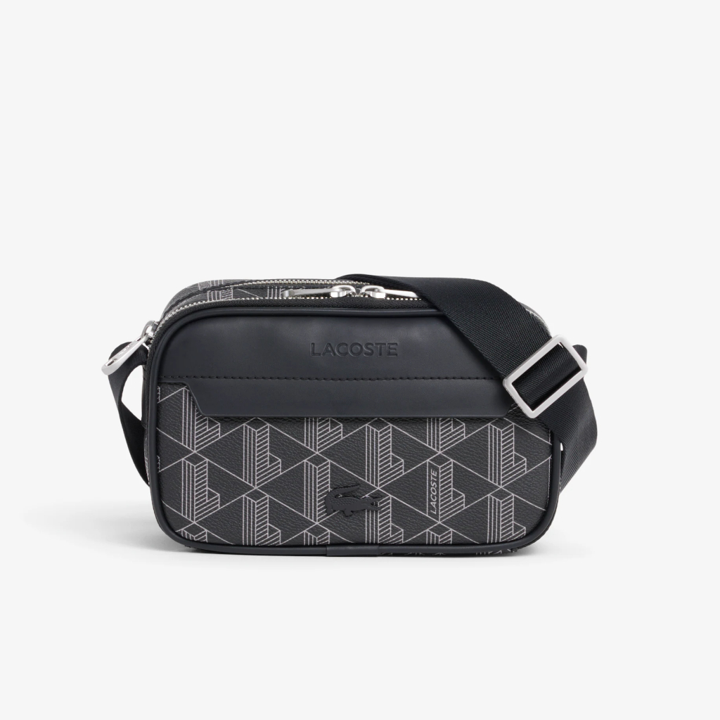 LACOSTE tas selempang monogram motif crossbody bag pria kasual