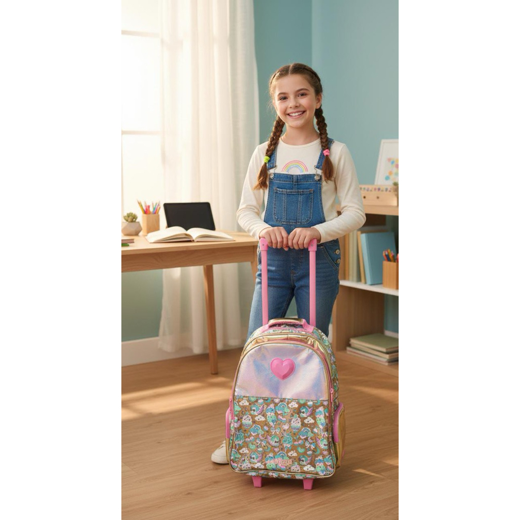 TROLLEY  Smiggle  backpack /tas koper sekolah  anak perempuan