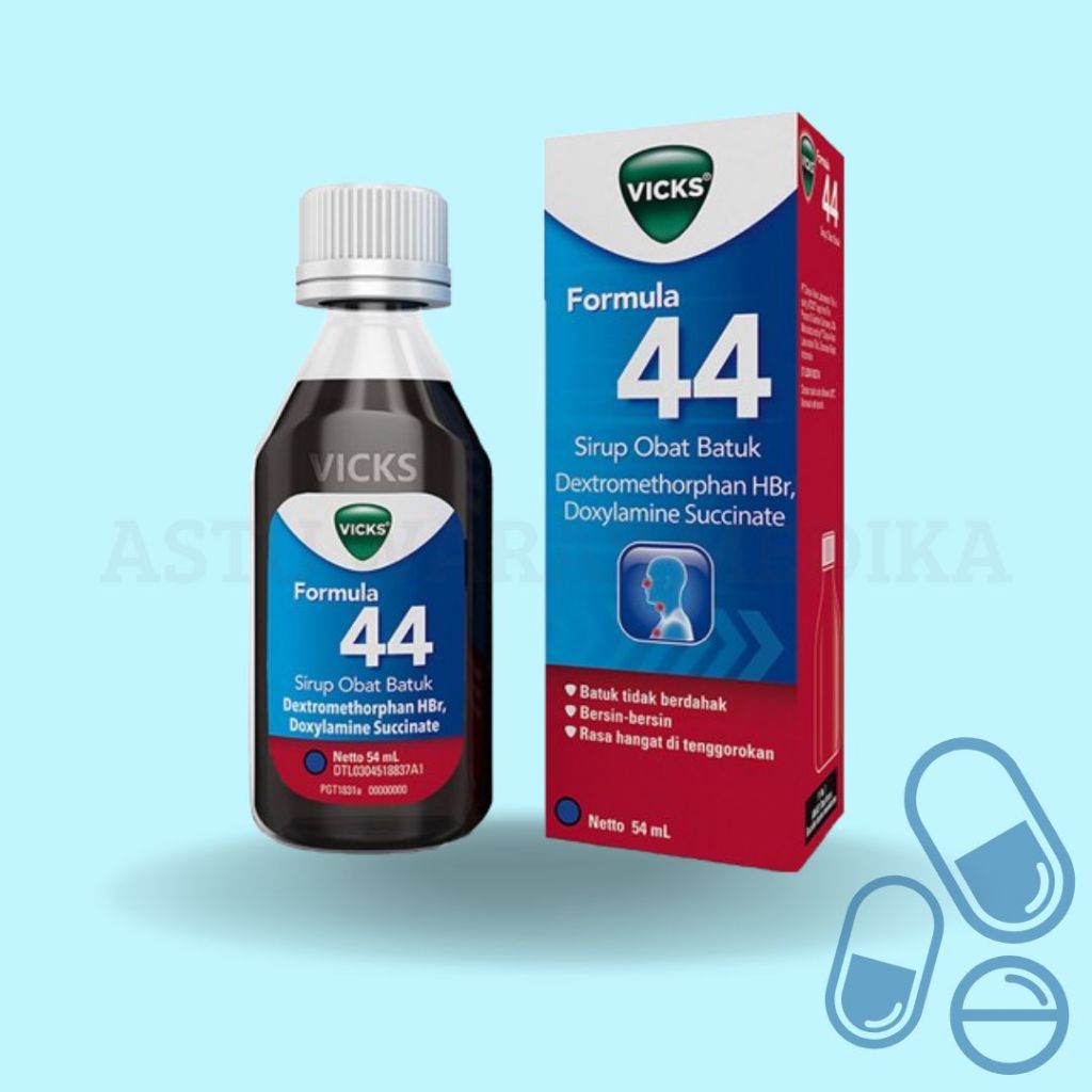 VICKS Formula 44 Sirup Meredakan Batuk Tidak Berdahak 54ml Komposisi Tertera