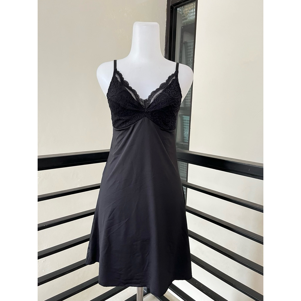St.Yves LINGERIE DRESS HITAM SIZE M L XL DASTER TIDUR WANITA