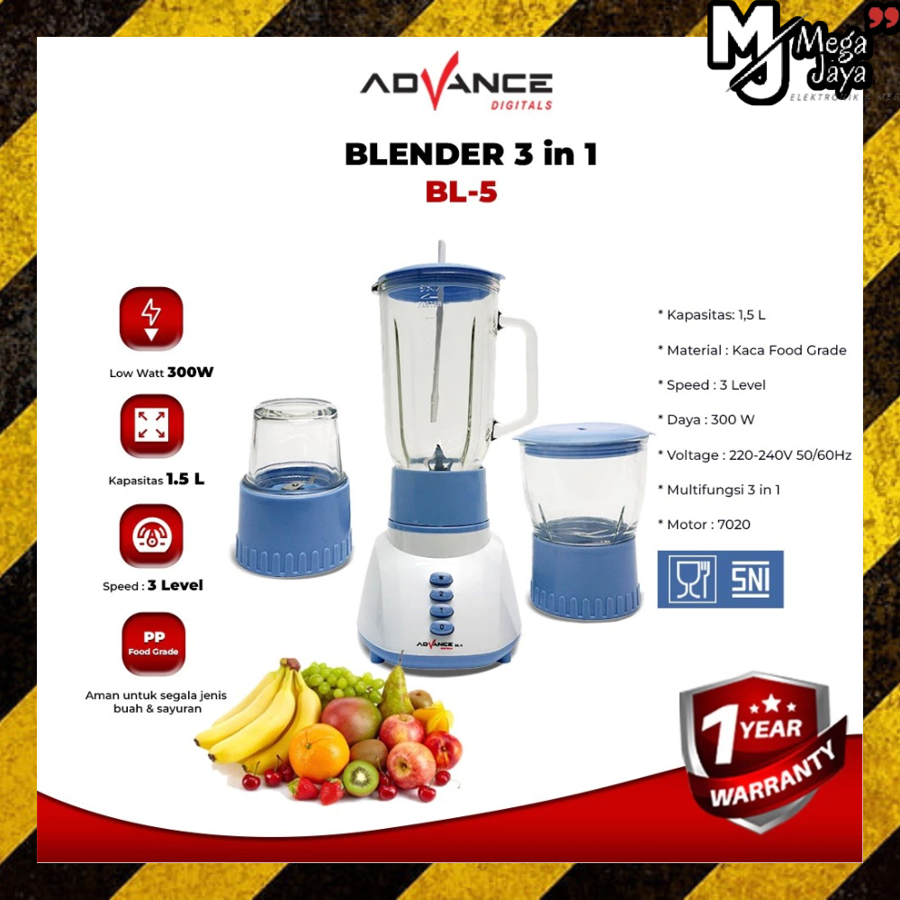BLENDER 3 IN 1 ADVANCE BL 5 KACA / GARANSI RESMI