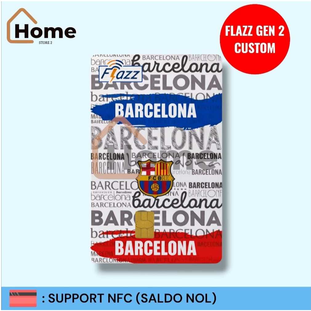 KARTU ETOLL FLAZZ BCA GEN 2 CUSTOM STIKER - BARCELONA [WHITE]
