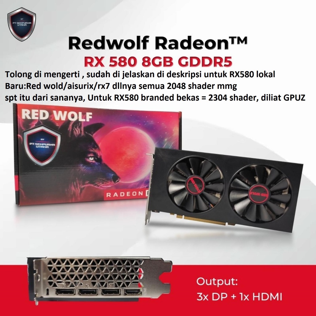 [NEW/BARU] VGA radeon RX 580 RX580 vga 8GB RX 580 8GB merk Peladn RX580 Aisurix RX580 RX7 RX580 Tara
