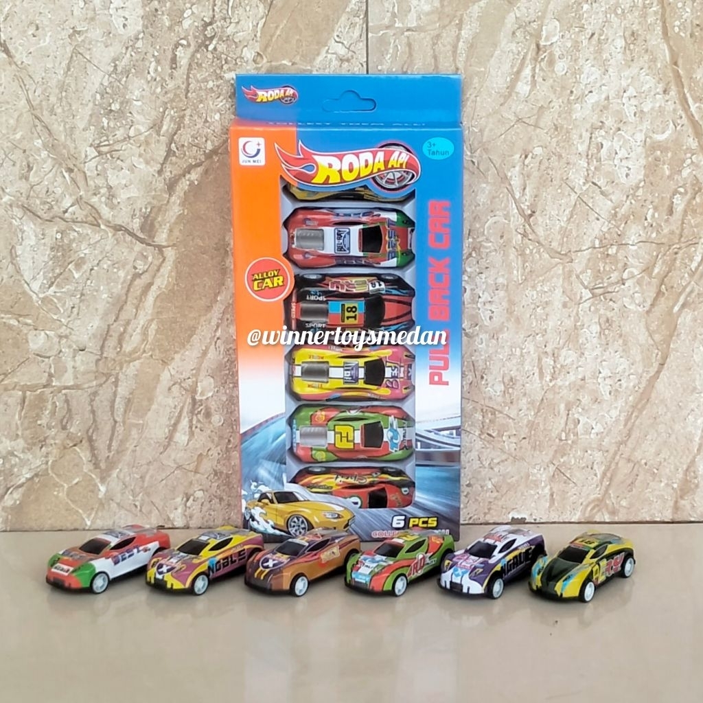 Mainan Mobil Roda Api Alloy Car isi 6pcs / Mainan Mobil Diecast Plastik (LH)