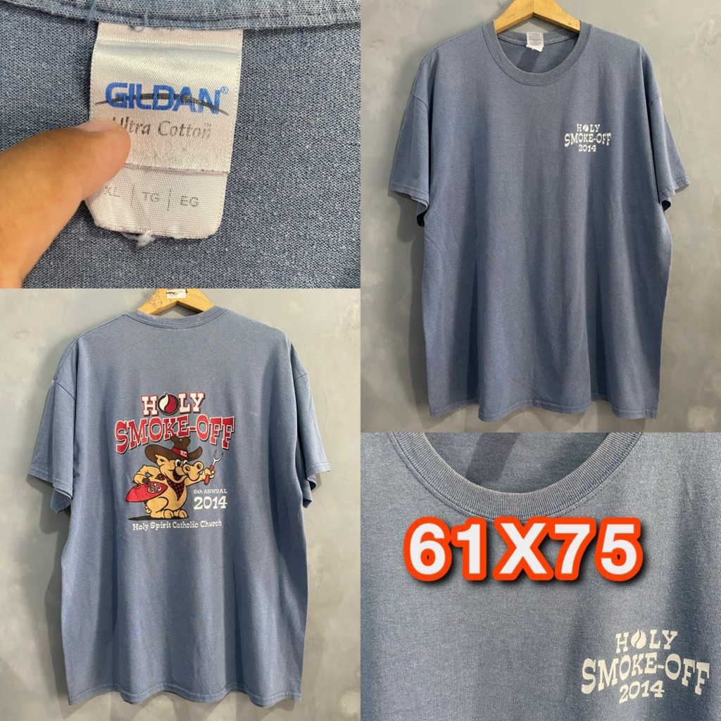 Kaos Gildan Ultra Cotton Vintage 2014 Blue - XL Second