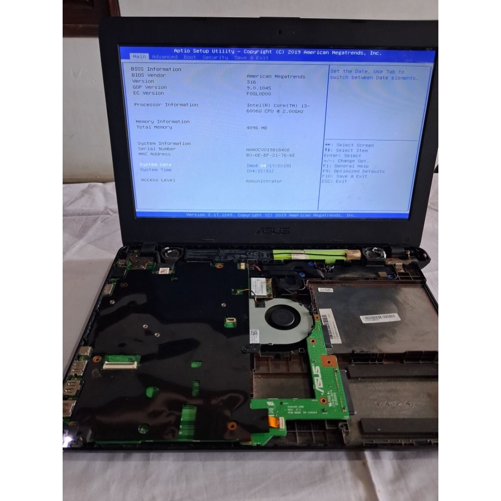 Motherboard ASUS X441 Series X441U X441N X441S X441M X441B | Mobo Laptop Bekas Normal