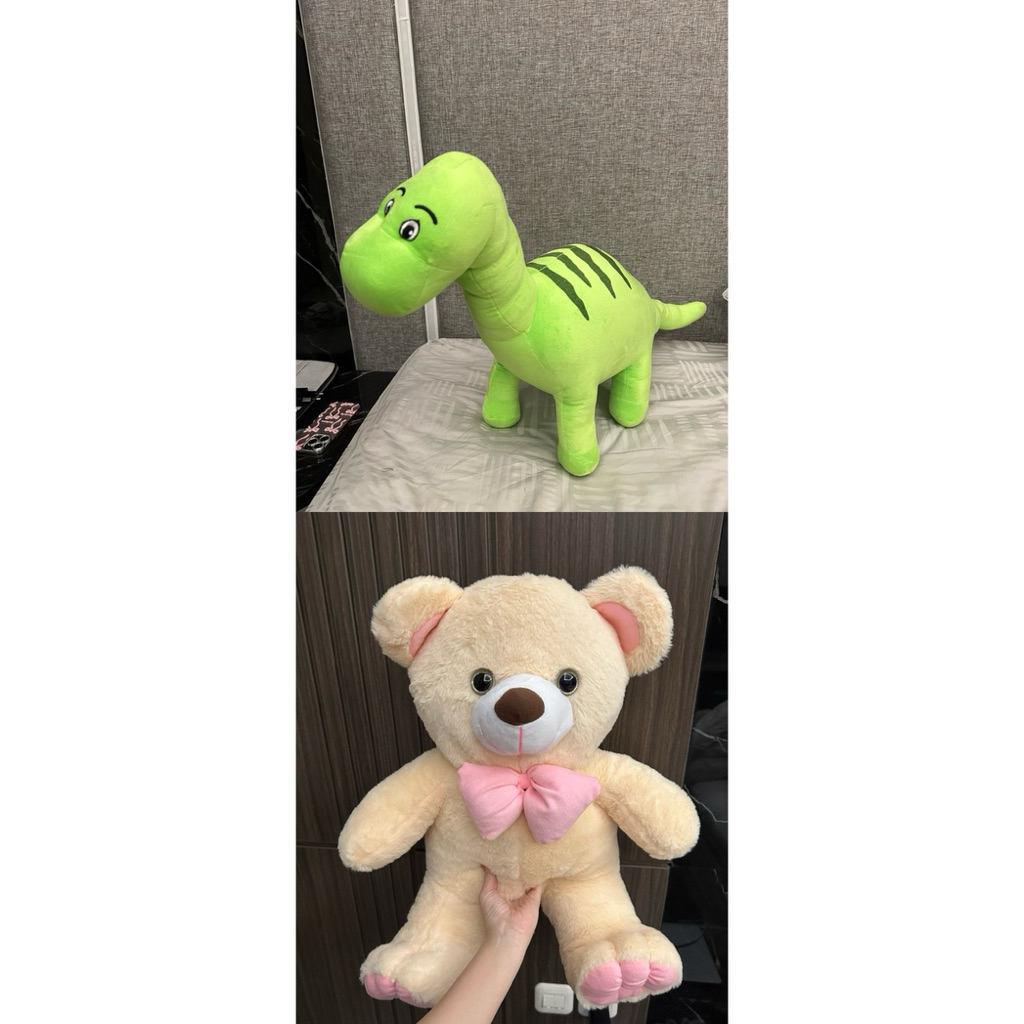 (new) size JUMBO 60 x 40 cm boneka dinosaurusteddy bear mesin capit timezone teddy beruang cream luc
