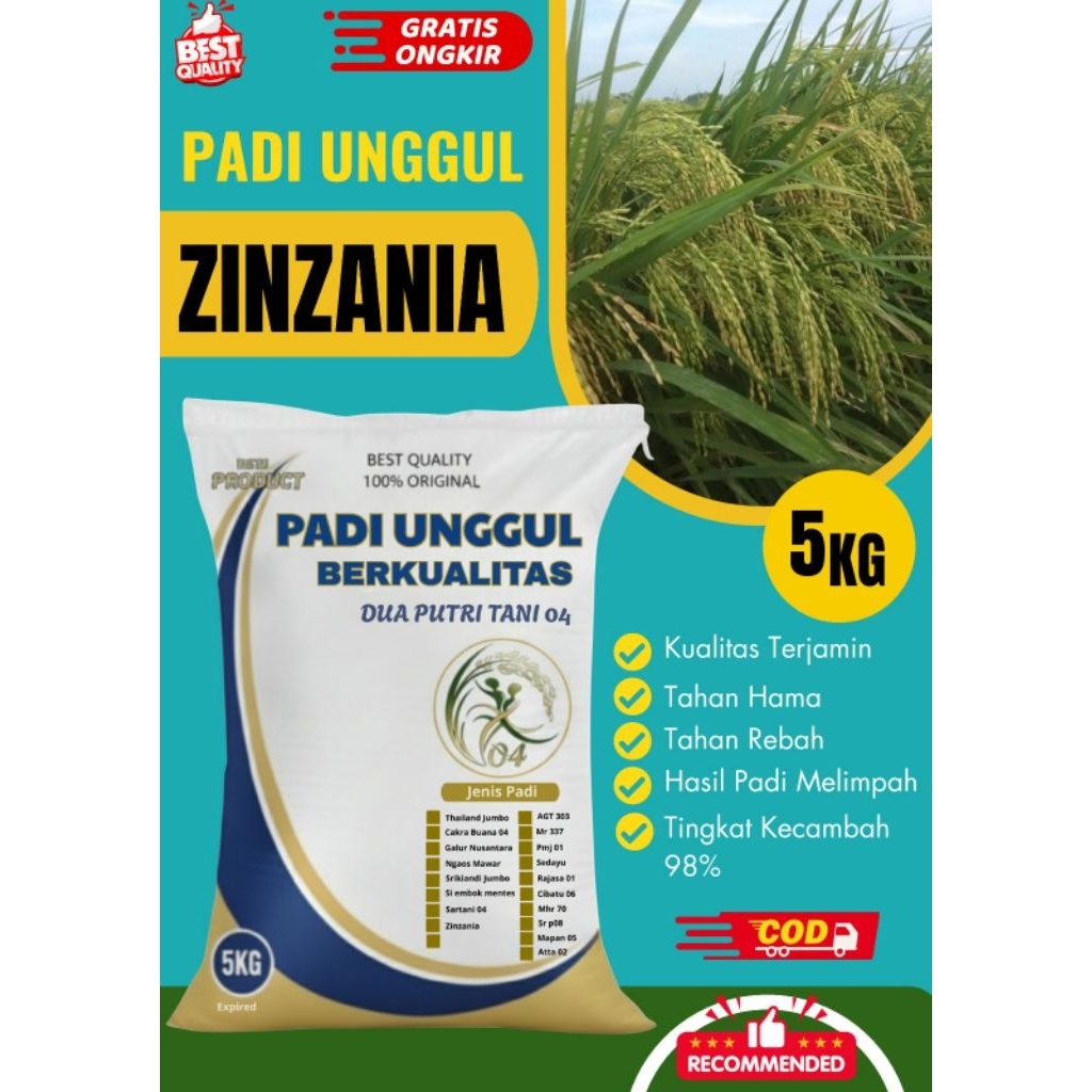 Benih padi unggu ZINZANIA kemasan 5Kg